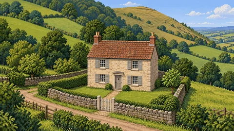 An illustration of Barton Cottage in Sense and Sensibility