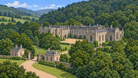 An illustration of Northanger Abbey in Northanger Abbey