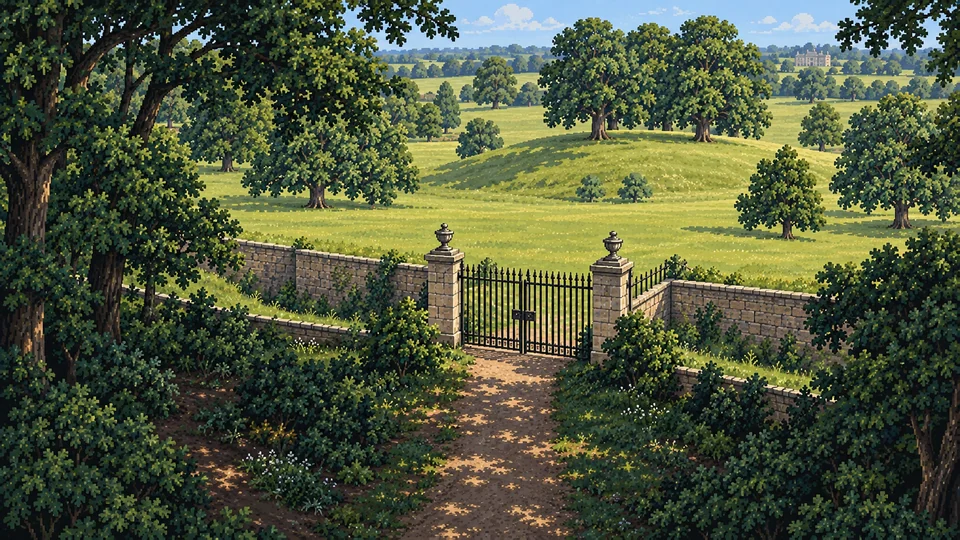 Sotherton Court — Ha-ha and park gate
